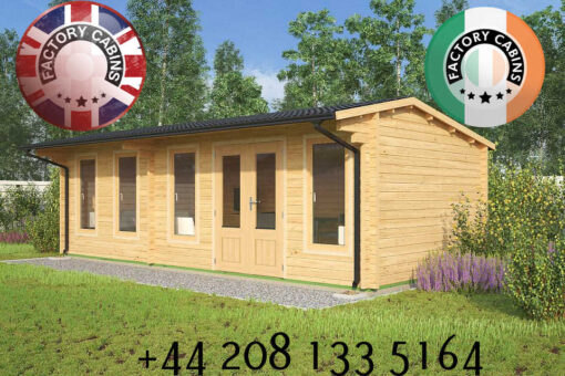 DF GARDEN OFFICE Log Cabin - 7.5m x 3.5m - 1496