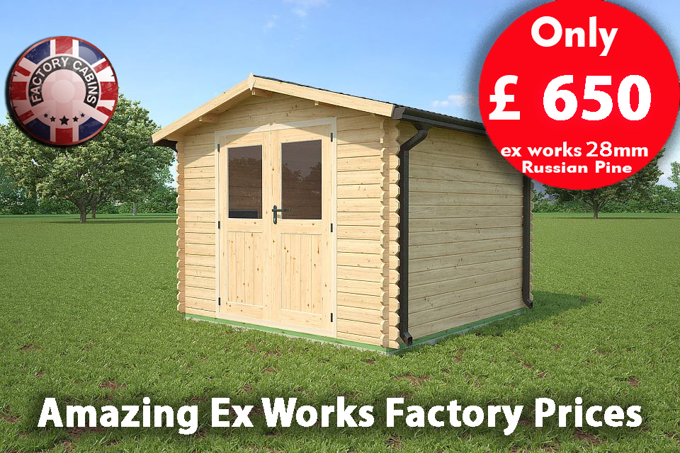 Budget Value Range Log Cabins Halifax 3m X 3m 28006 Factory Cabins