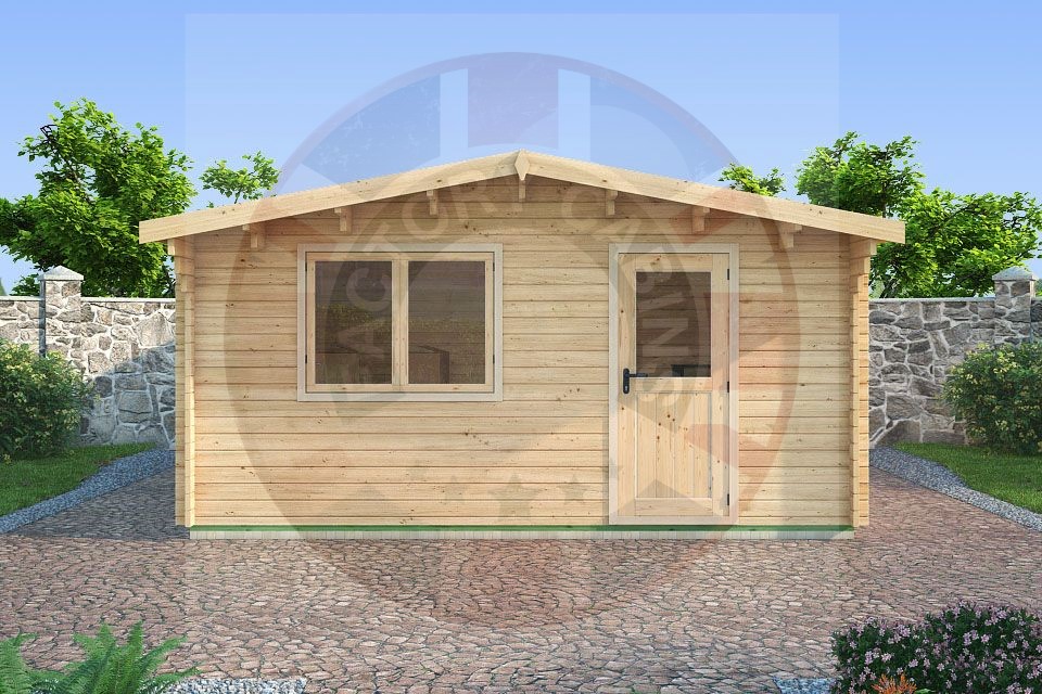 4m x 4m highly Insulated twin skin 44mm x 44mm log cabin, one bed, and shower room - 577 (4.0m x 4.0m) Cardiff