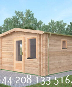 4m x 4m highly Insulated twin skin 44mm x 44mm log cabin, one bed, and shower room - 577 (4.0m x 4.0m) Cardiff‎