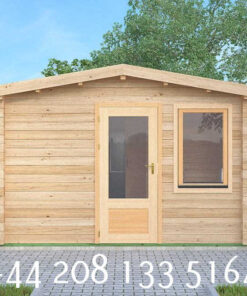 4m x 4m highly Insulated twin skin 44mm x 44mm log cabin, one bed, and shower room - 577 (4.0m x 4.0m) Cardiff‎