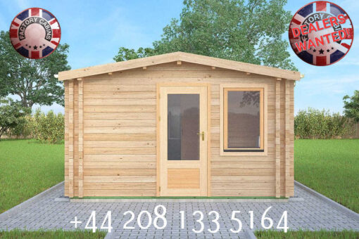 4m x 4m highly Insulated twin skin 44mm x 44mm log cabin, one bed, and shower room - 577 (4.0m x 4.0m) Cardiff‎