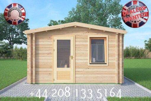 4m x 4m highly Insulated twin skin 44mm x 44mm log cabin, one bed, and shower room with utility room - 579 (4.0m x 4.0m) Tiverton