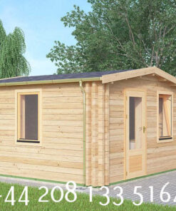 4m x 4m highly Insulated twin skin 44mm x 44mm log cabin, one bed, and shower room with utility room - 579 (4.0m x 4.0m) Tiverton