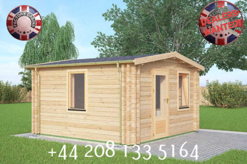 4m x 4m highly Insulated twin skin 44mm x 44mm log cabin, one bed, and shower room with utility room - 579 (4.0m x 4.0m) Tiverton