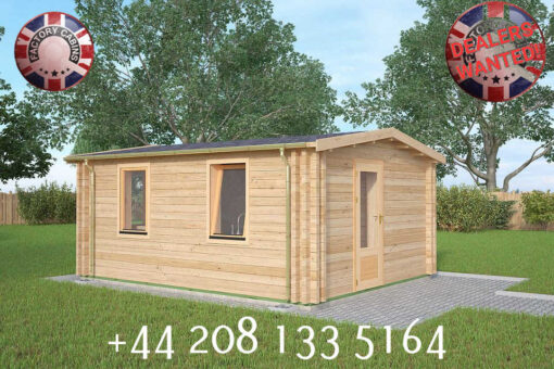 4m x 5m highly Insulated twin skin 44mm x 44mm log cabin - 565 (4.0m x 5.0m) Whitehall