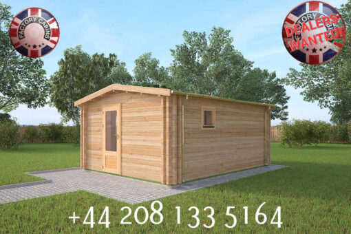 4m x 5m highly Insulated twin skin 44mm x 44mm log cabin - 565 (4.0m x 5.0m) Whitehall