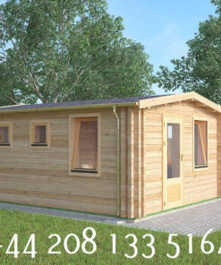 4m x 5m highly Insulated twin skin 44mm x 44mm log cabin, one bed, and shower room, 2utility room - 569 (4.0m x 5.0m) Wembley