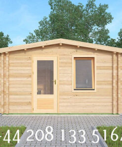 4m x 5m highly Insulated twin skin 44mm x 44mm log cabin, one bed, and shower room, 2utility room - 569 (4.0m x 5.0m) Wembley