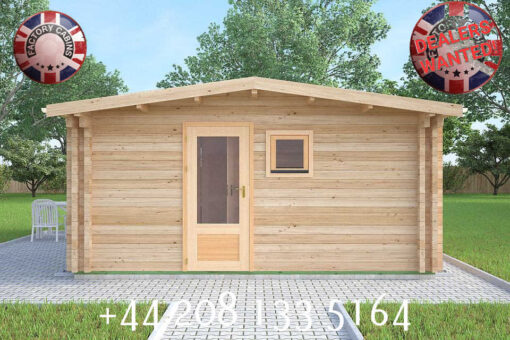 5m x 5m Insulated Garden Twin Skin Cabin, 44mm x 44mm, 1 single , 1 double entrance door separate 1 bed, with Bath and Utility Room perfect for students and sort term accommodation - 601