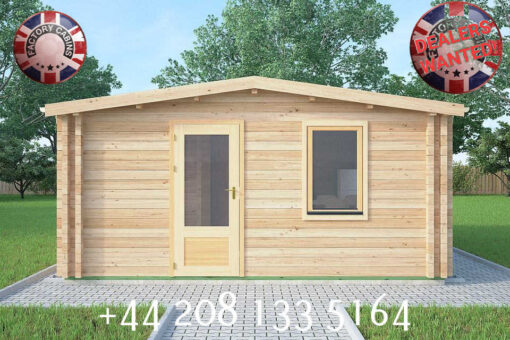 5m x 5m Insulated Garden Twin Skin Cabin 44mm x 44mm 2 door separate 1 bed, with Bath and Utility Room - 603