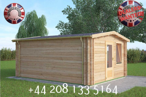 4m x 5m highly Insulated twin skin 44mm x 44mm log cabin, one bed, and shower room, utility room - 575 (4.0m x 5.0m) Faversham