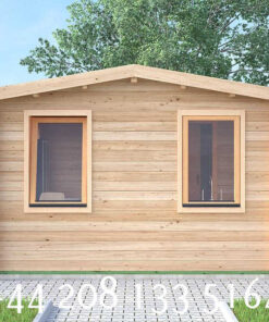 4m x 4m Insulated twin skin 44mm x 44mm log cabin, one bed, and shower room 1 utility rooms - 592