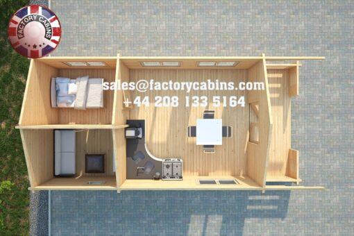 Insulated Twin Skin Multiroom Log Cabin - 4.0m x 8.5m - FC 3082