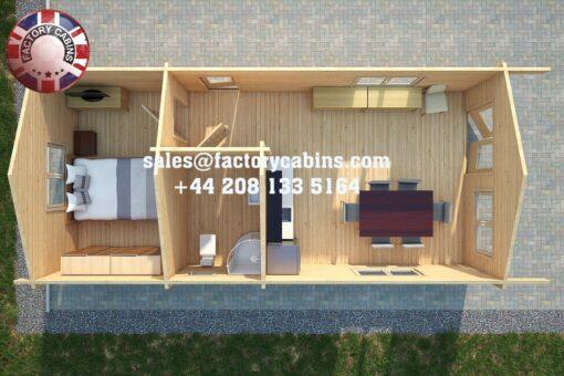 Insulated Twin Skin Multiroom Log Cabin - 4.0m x 8.8m - FC 3086