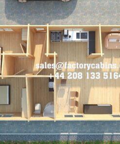 Insulated Twin Skin Multiroom Log Cabin - 5.5m x 10.6m - FC 3094