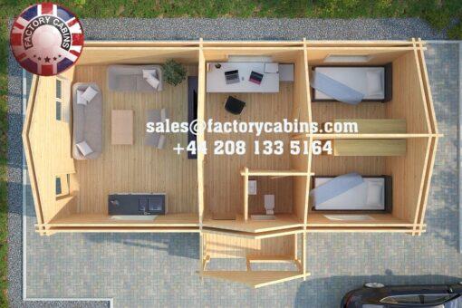Insulated Twin Skin Multiroom Log Cabin - 5.0m x 10.0m - FC 3098
