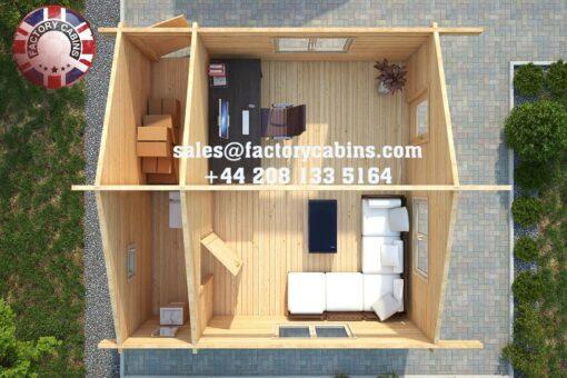Insulated Twin Skin Multiroom Log Cabin - 5.0m x 5.0m - FC 3119