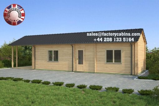 Insulated Twin Skin Multiroom Log Cabin – 4.0m x 13.5m – FC 3097