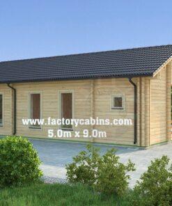 Insulated Twin Skin Multiroom Log Cabin – 5.0m x 9.0m – FC 3080