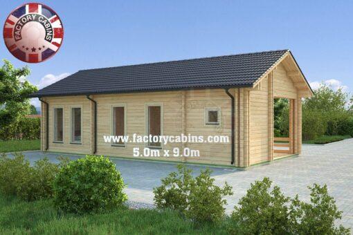 Insulated Twin Skin Multiroom Log Cabin – 5.0m x 9.0m – FC 3080