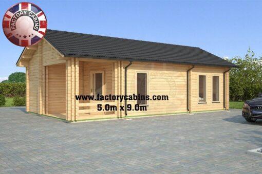 Insulated Twin Skin Multiroom Log Cabin – 5.0m x 9.0m – FC 3080