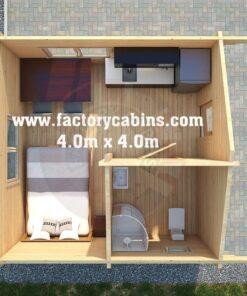 Insulated Twin Skin Multiroom Log Cabin – 4.0m x 4.0m – FC 3083