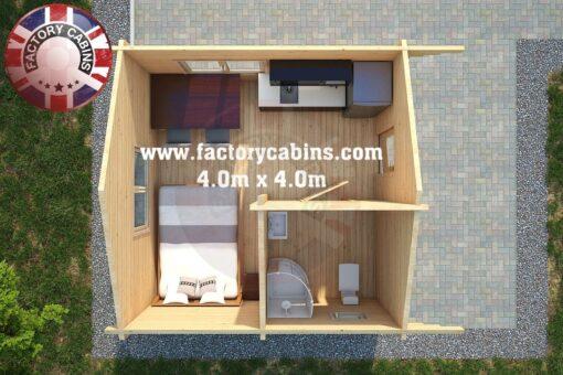 Insulated Twin Skin Multiroom Log Cabin – 4.0m x 4.0m – FC 3083