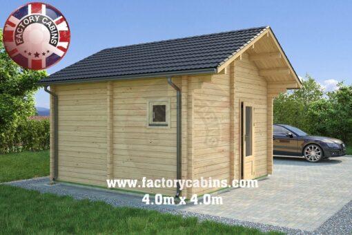 Insulated Twin Skin Multiroom Log Cabin – 4.0m x 4.0m – FC 3083