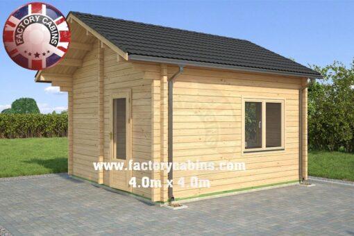 Insulated Twin Skin Multiroom Log Cabin – 4.0m x 4.0m – FC 3083