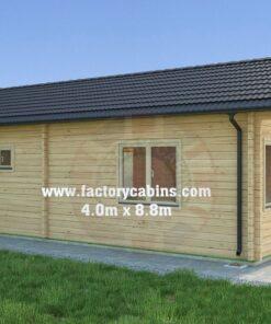 Insulated Twin Skin Multiroom Log Cabin – 4.0m x 8.8m – FC 3086