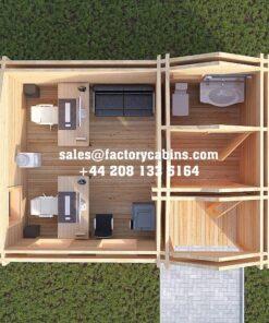 Residential Type TwinSkin Log Cabin - 5.5m x 4.0m - FC 0539