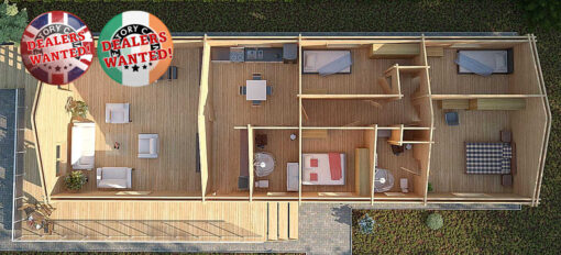 Residential Type Log Cabin - 6.8m x 20.0m - FC 701