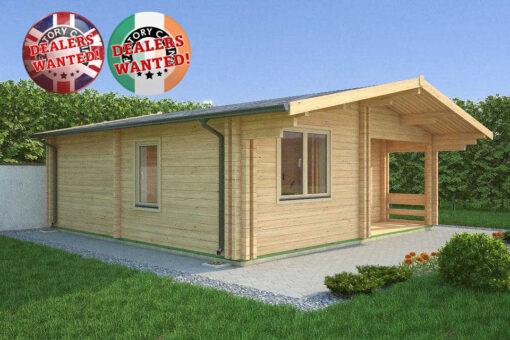 Residential Type TwinSkin Log Cabin - 6.0m x 7.0m - FC 3073