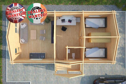 Residential Type TwinSkin Log Cabin - 5.0m x 10.0m - FC 3098