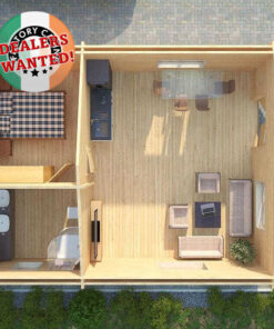 Residential Type TwinSkin Log Cabin - 6.0m x 8.0m - FC 3102