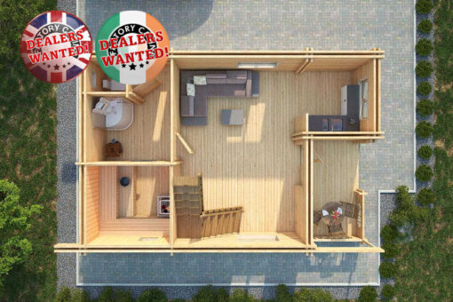 Residential Type TwinSkin Log Cabin - 6.0m x 9.0m - FC 3111