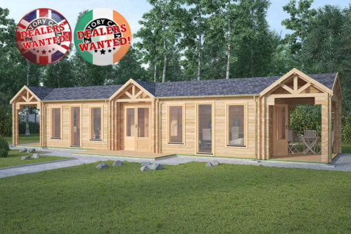 Residential Type TwinSkin Log Cabin - 15.0m x 3.5m - FC 0544