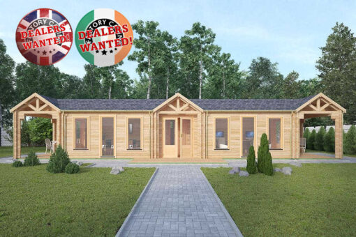 Residential Type TwinSkin Log Cabin - 15.0m x 3.5m - FC 0544