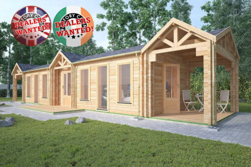 Residential Type TwinSkin Log Cabin - 15.0m x 3.5m - FC 0544