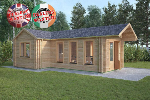 Residential Type TwinSkin Log Cabin - 5.5m x 7.5m - FC 0546