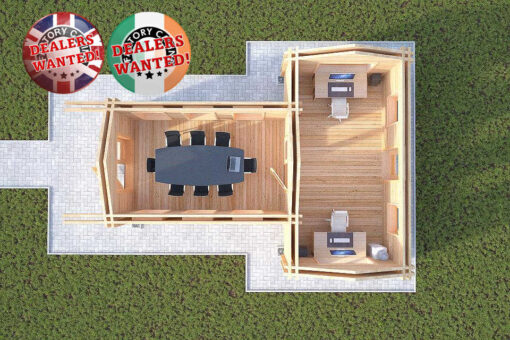 Residential Type TwinSkin Log Cabin - 5.5m x 7.5m - FC 0546