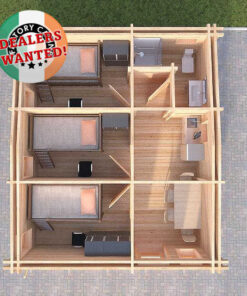 Residential Type TwinSkin Log Cabin - 6.5m x 5.5m - FC 0554