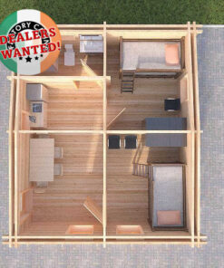 Residential Type TwinSkin Log Cabin - 5.5m x 6.5m - FC 0555