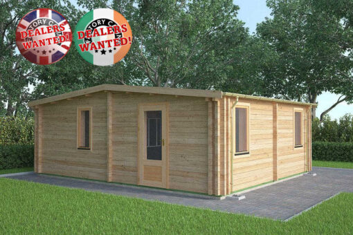 Residential Type TwinSkin Log Cabin - 5.5m x 6.5m - FC 0556