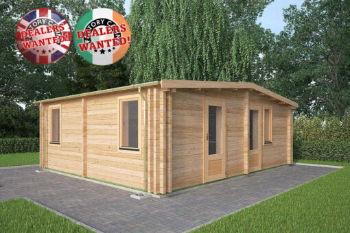 Residential Type TwinSkin Log Cabin - 5.5m x 6.5m - FC 0556