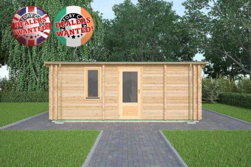 Residential Type TwinSkin Log Cabin - 5.5m x 6.5m - FC 0558