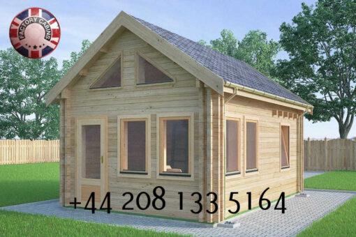 Highly Insulated Micro Studio Log Cabin – Tiny House 4.0m x 5.7m – FC 615 