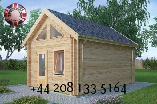 Highly Insulated Micro Studio Log Cabin – Tiny House 4.0m x 5.7m – FC 616