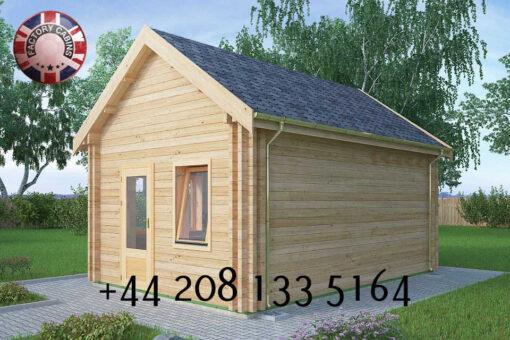 Highly Insulated Micro Studio Log Cabin – Tiny House 4.0m x 5.7m – FC 616